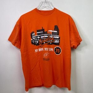 Bud Norris 25 Baltimore Orioles Camden Yards Baseball Orange T-shirt — Size XL